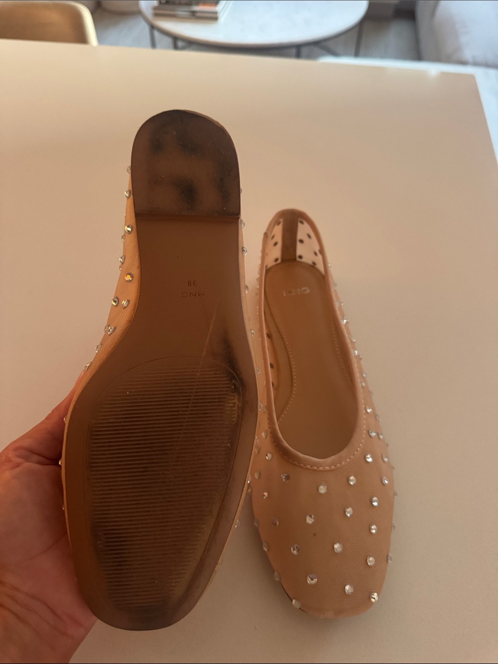 Mango Rhinestone Ballet Flats - Picture 2 of 2
